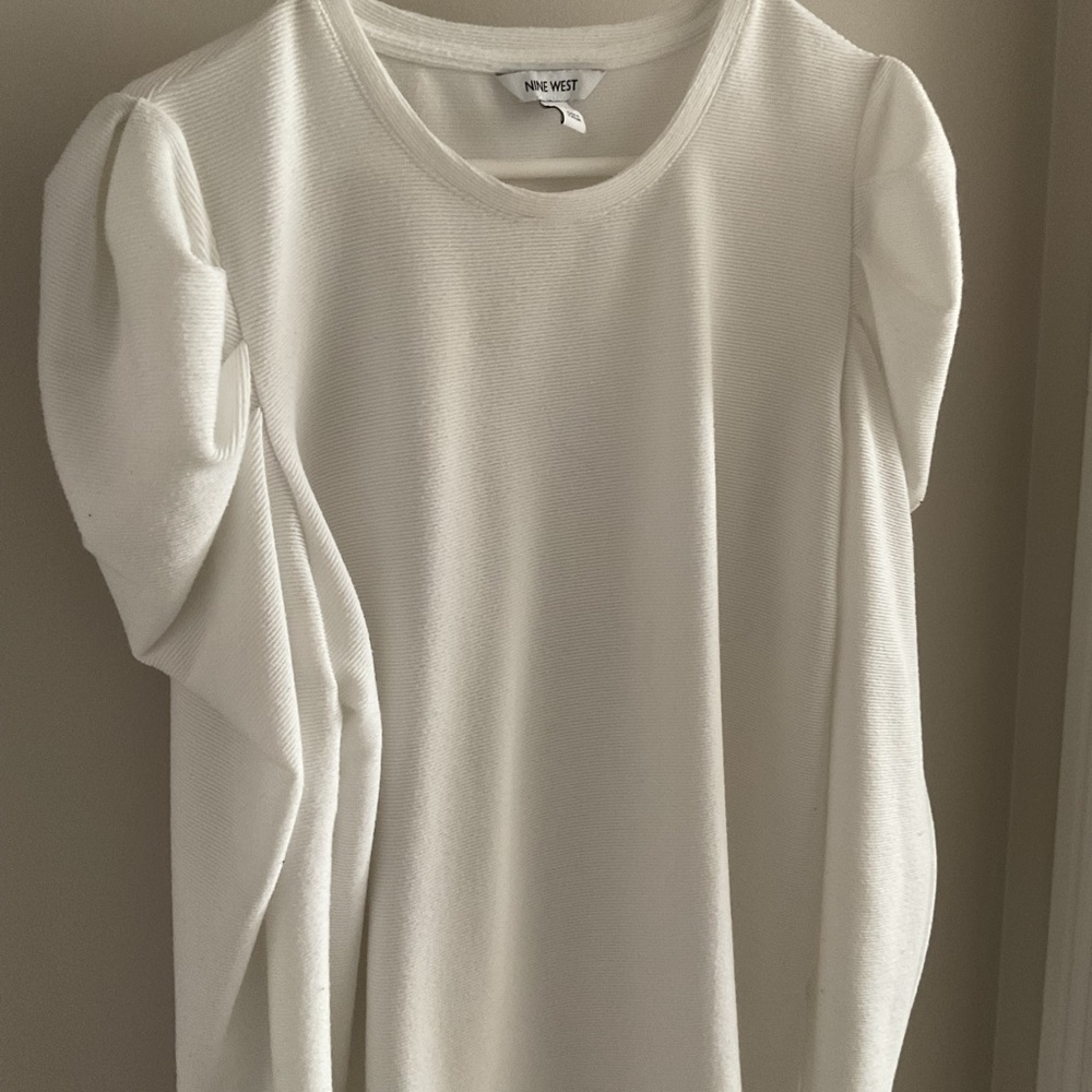 Nine West Cream Blouse with Puff Sleeves
